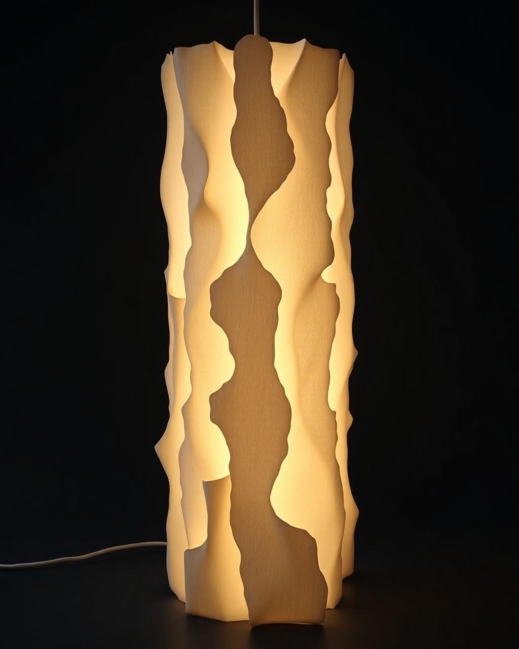 Lampe Forme Falaise en papier lokta