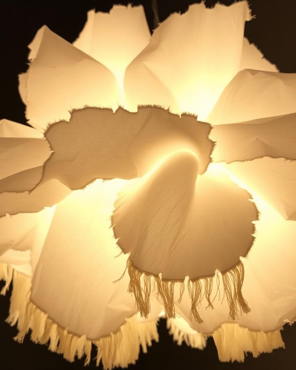 Lampe Forme Nuage en papier lokta